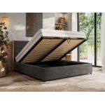 Łóżko tapicerowane LERIO CLASSIC 200x200 - materac multipocket - ciemnoszary, welwet