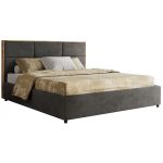 Łóżko tapicerowane LERIO CLASSIC 200x200 - materac multipocket - ciemnoszary, welwet