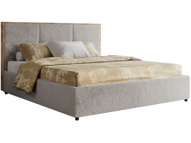 Łóżko tapicerowane LERIO CLASSIC 180x200 - materac piankowy - jasnoszary, plusz