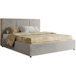 Łóżko tapicerowane LERIO CLASSIC 140x200 - materac pocket - jasnoszary, plusz