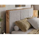 Łóżko tapicerowane LERIO CLASSIC 160x200 - materac multipocket - jasnoszary, plusz