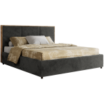 Łóżko tapicerowane LERIO CLASSIC 180x200 - materac piankowy - ciemnoszary, plusz