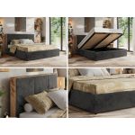 Łóżko tapicerowane LERIO CLASSIC 140x200 - materac pocket - ciemnoszary, plusz