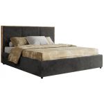 Łóżko tapicerowane LERIO CLASSIC 140x200 - materac pocket - ciemnoszary, plusz