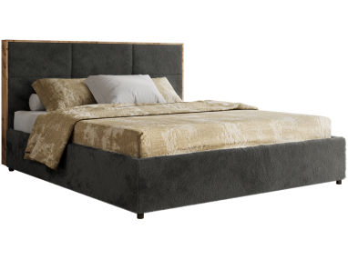 Łóżko tapicerowane LERIO CLASSIC 140x200 - materac multipocket - ciemnoszary, plusz