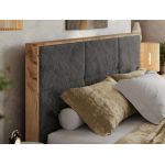 Łóżko tapicerowane LERIO CLASSIC 200x200 - materac multipocket - ciemnoszary, plusz