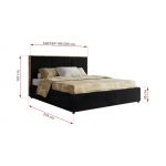 Łóżko tapicerowane LERIO CLASSIC 200x200 - materac pocket - czarny, plusz