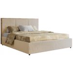 Łóżko tapicerowane LERIO CLASSIC 180x200 - materac piankowy - kremowy, plusz