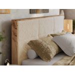 Łóżko tapicerowane LERIO CLASSIC 200x200 - materac multipocket - kremowy, plusz