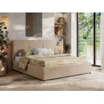 Łóżko tapicerowane LERIO CLASSIC 200x200 - beżowy, plusz