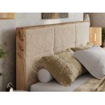 Łóżko tapicerowane LERIO CLASSIC 180x200 - materac multipocket - beżowy, plusz