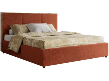 Łóżko tapicerowane LERIO CLASSIC 200x200 - pomarańczowy, plusz