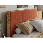 Łóżko tapicerowane LERIO CLASSIC 180x200 - materac pocket - pomarańczowy, plusz