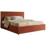Łóżko tapicerowane LERIO CLASSIC 180x200 - materac multipocket - pomarańczowy, plusz