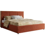 Łóżko tapicerowane LERIO CLASSIC 200x200 - materac multipocket - pomarańczowy, plusz