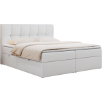 Łóżko kontynentalne RICO 180x200 - Soft 17 - biała ekoskóra - OUTLET