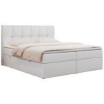 Łóżko kontynentalne RICO 180x200 - Soft 17 - biała ekoskóra - OUTLET