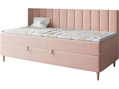 Pojedyncze nowoczesne łóżko kontynentalne z wysokim wezgłowiem do pokoju młodzieżowego - MAJA 2 Magic Velvet 2253