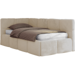 Łóżko młodzieżowe - ARVO 90x200 - kremowy, plusz - strona lewa