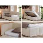 Łóżko młodzieżowe - ARVO 90x200 - materac piankowy - kremowy, plusz - strona lewa