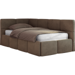 Łóżko młodzieżowe - ARVO 90x200 - brązowy, welwet - strona lewa
