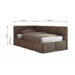 Łóżko młodzieżowe - ARVO 90x200 - materac multipocket - brązowy, welwet - strona lewa