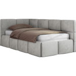 Łóżko młodzieżowe - ARVO 90x200 - jasnoszary, welwet - strona lewa