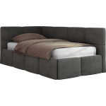 Łóżko młodzieżowe - ARVO 90x200 - materac pocket - ciemnoszary, welwet - strona lewa