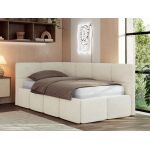 Łóżko młodzieżowe - ARVO 90x200 - materac multipocket - kremowy, struktura - strona lewa