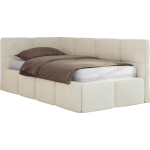 Łóżko młodzieżowe - ARVO 90x200 - materac multipocket - kremowy, struktura - strona lewa