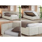 Łóżko młodzieżowe - ARVO 90x200 - beżowy, struktura - strona lewa