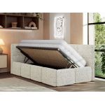 Łóżko młodzieżowe - ARVO 90x200 - materac multipocket - beżowy, struktura - strona lewa