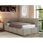 Łóżko młodzieżowe - ARVO 90x200 - materac multipocket - szary, struktura - strona lewa