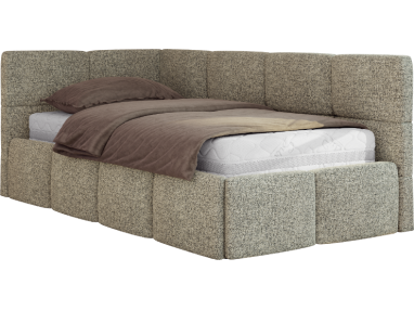 Łóżko młodzieżowe - ARVO 90x200 - materac multipocket - szary, struktura - strona lewa