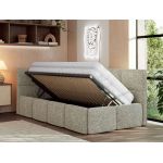 Łóżko młodzieżowe - ARVO 90x200 - materac multipocket - szary, struktura - strona lewa