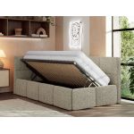 Łóżko młodzieżowe - ARVO 90x200 - ciemnobeżowy, struktura - strona lewa