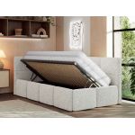 Łóżko młodzieżowe - ARVO 90x200 - jasnoszary, struktura - strona lewa