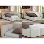 Łóżko młodzieżowe - ARVO 90x200 - jasnoszary, struktura - strona lewa