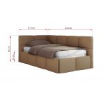 Łóżko młodzieżowe - ARVO 90x200 - materac multipocket - brązowy, ekoskóra - strona lewa