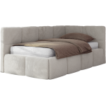 Łóżko młodzieżowe - ARVO 90x200 - materac multipocket - jasnoszary, plusz - strona prawa