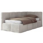 Łóżko młodzieżowe - ARVO 90x200 - materac multipocket - jasnoszary, plusz - strona prawa