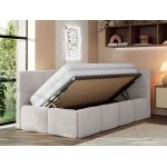 Łóżko młodzieżowe - ARVO 90x200 - materac pocket - jasnoszary, plusz - strona prawa