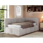 Łóżko młodzieżowe - ARVO 90x200 - materac piankowy - jasnoszary, plusz - strona prawa