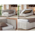 Łóżko młodzieżowe - ARVO 90x200 - materac piankowy - jasnoszary, plusz - strona prawa