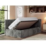 Łóżko młodzieżowe - ARVO 90x200 - materac multipocket - ciemnoszary, plusz - strona prawa