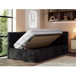 Łóżko młodzieżowe - ARVO 90x200 - materac multipocket - czarny, plusz - strona prawa