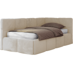 Łóżko młodzieżowe - ARVO 90x200 - kremowy, plusz - strona prawa