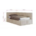 Łóżko młodzieżowe - ARVO 90x200 - materac multipocket - kremowy, plusz - strona prawa