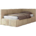 Łóżko młodzieżowe - ARVO 90x200 - beżowy, plusz - strona prawa