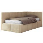 Łóżko młodzieżowe - ARVO 90x200 - beżowy, plusz - strona prawa
